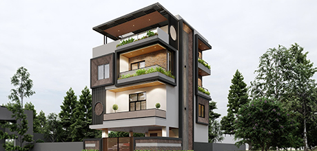 Lake view Villa top-down home layout plan